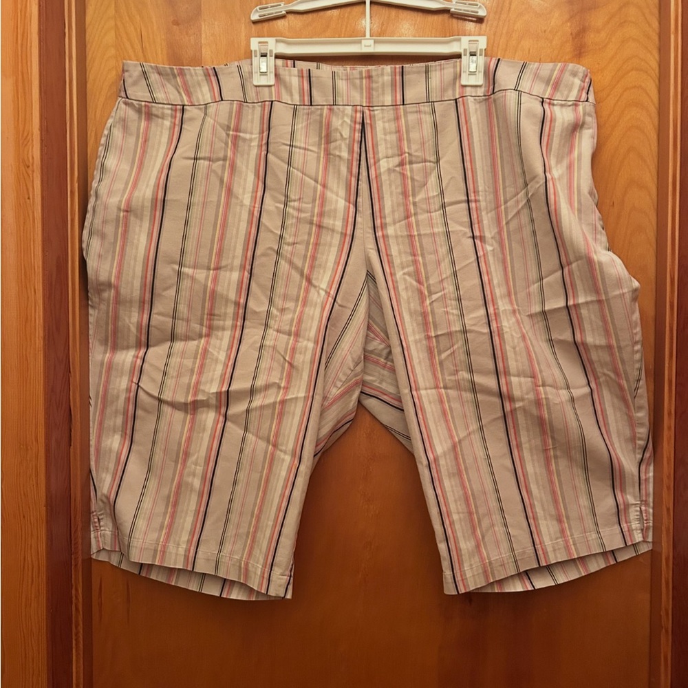 Striped Cotton Blend Shorts